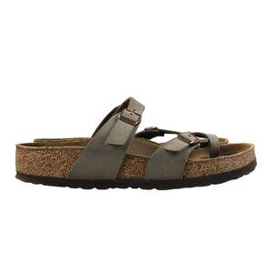 Birkenstock Women's Size 38 (7-7.5) Mayari Brown Toe Ring Buckle Slip On Sandals